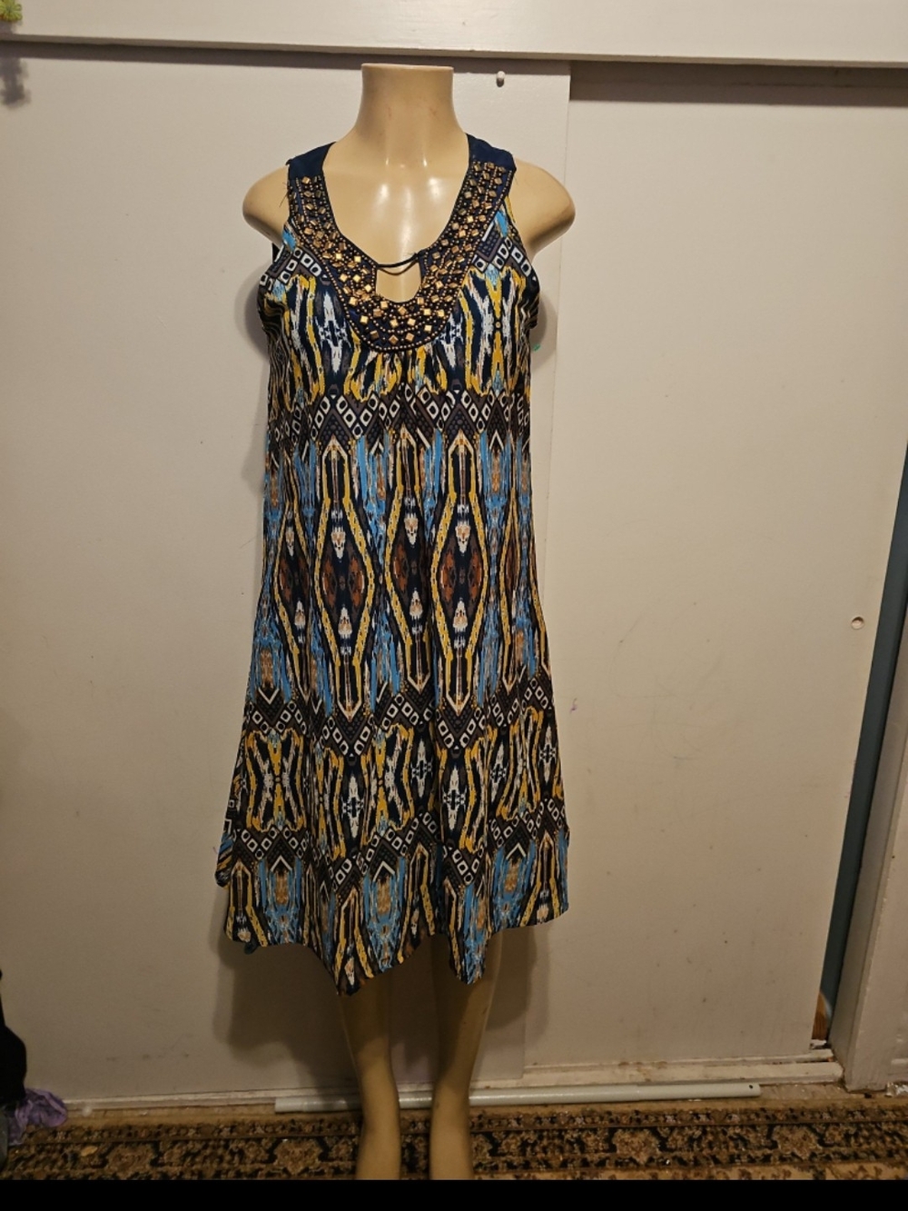 Embellished Navy Dress by 64sixty-five in Blue and Gold